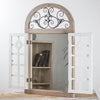 Rustic Cathedral Arch Window Shutter Wall Vanity Mirror